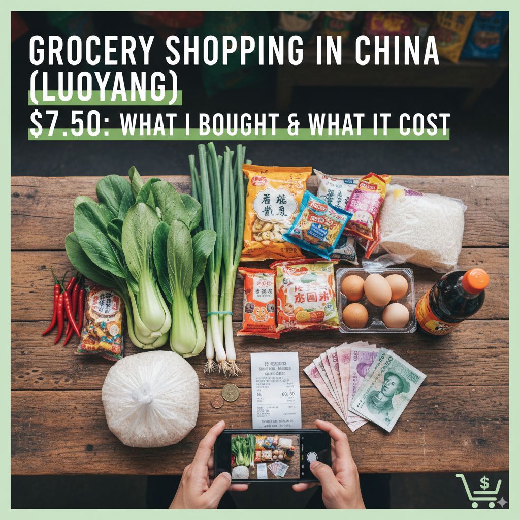 Grocery Shopping in China (Luoyang) on $7.50: What I Bought & What It&nbsp;Cost