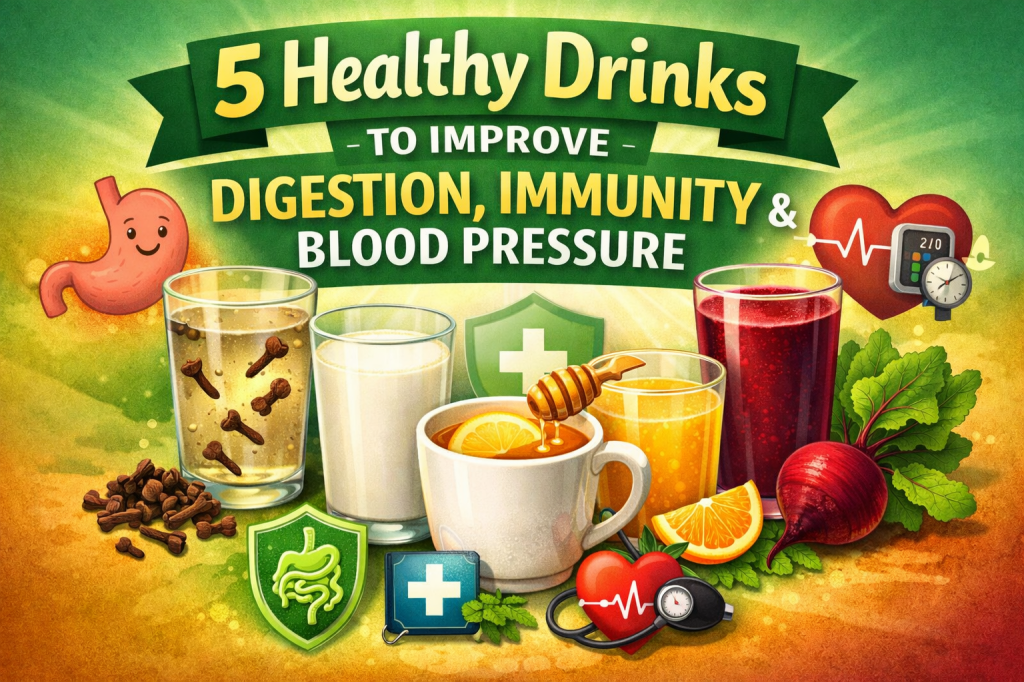 5 Simple Drinks That Can Improve Digestion, Immunity, and Blood Pressure